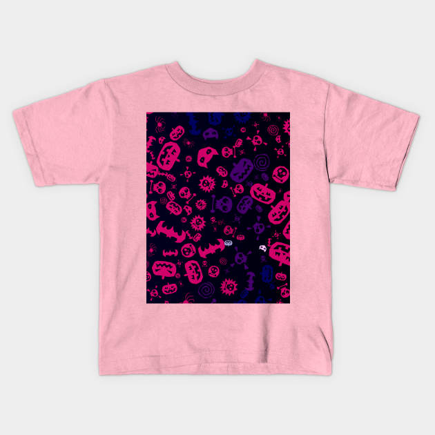 Halloween Pattern Art Design Kids T-Shirt by TheSorcerersStore